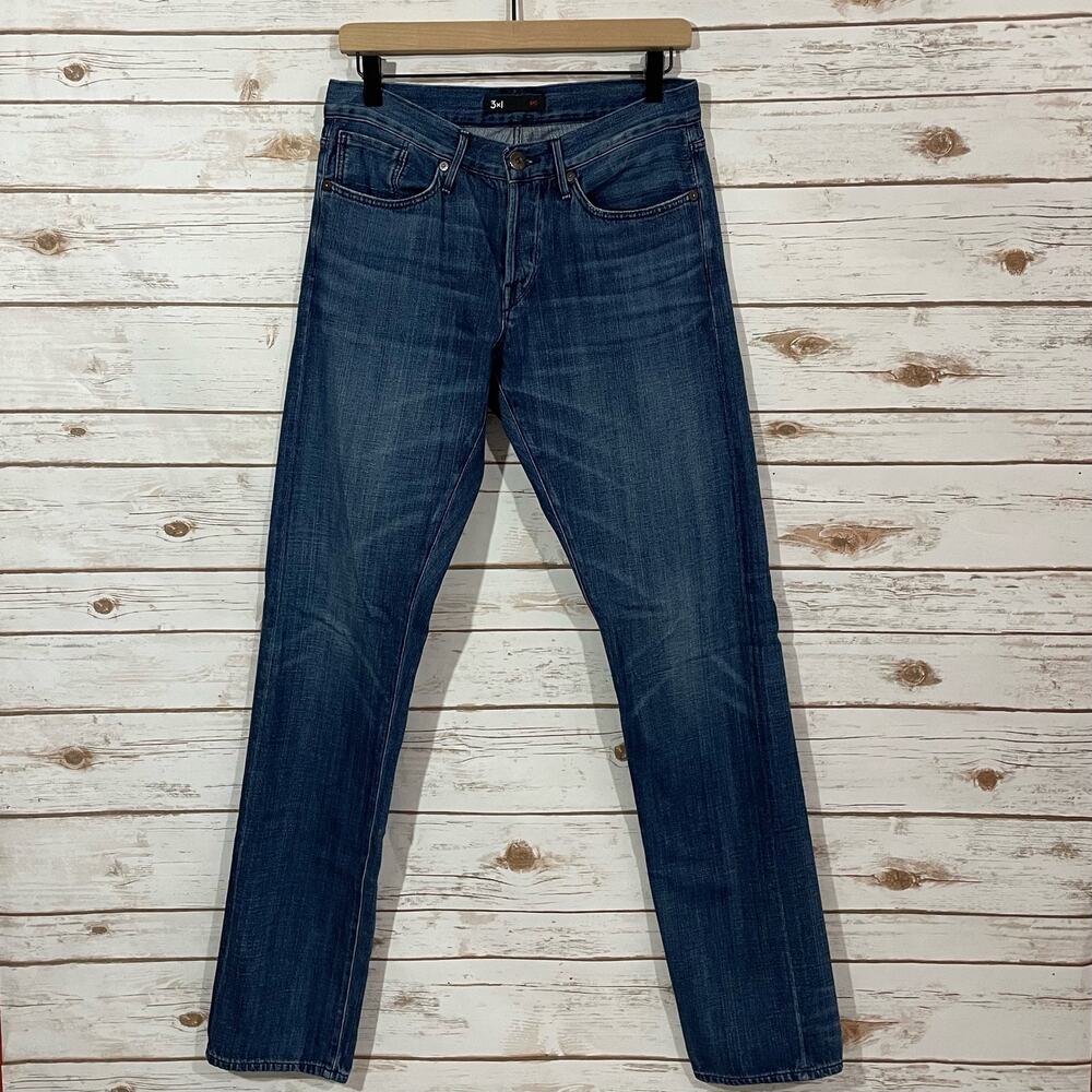 3X1 Men's M4 Selvedge Straight Jeans - Eclipse - 30 - Picture 14 of 15